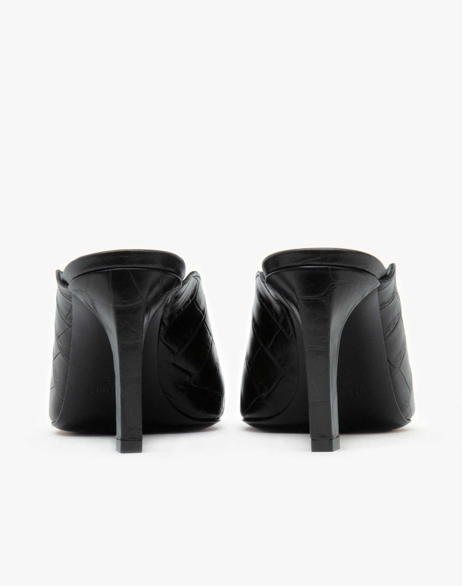Blixa Black Alligatore Mule - En Talons
