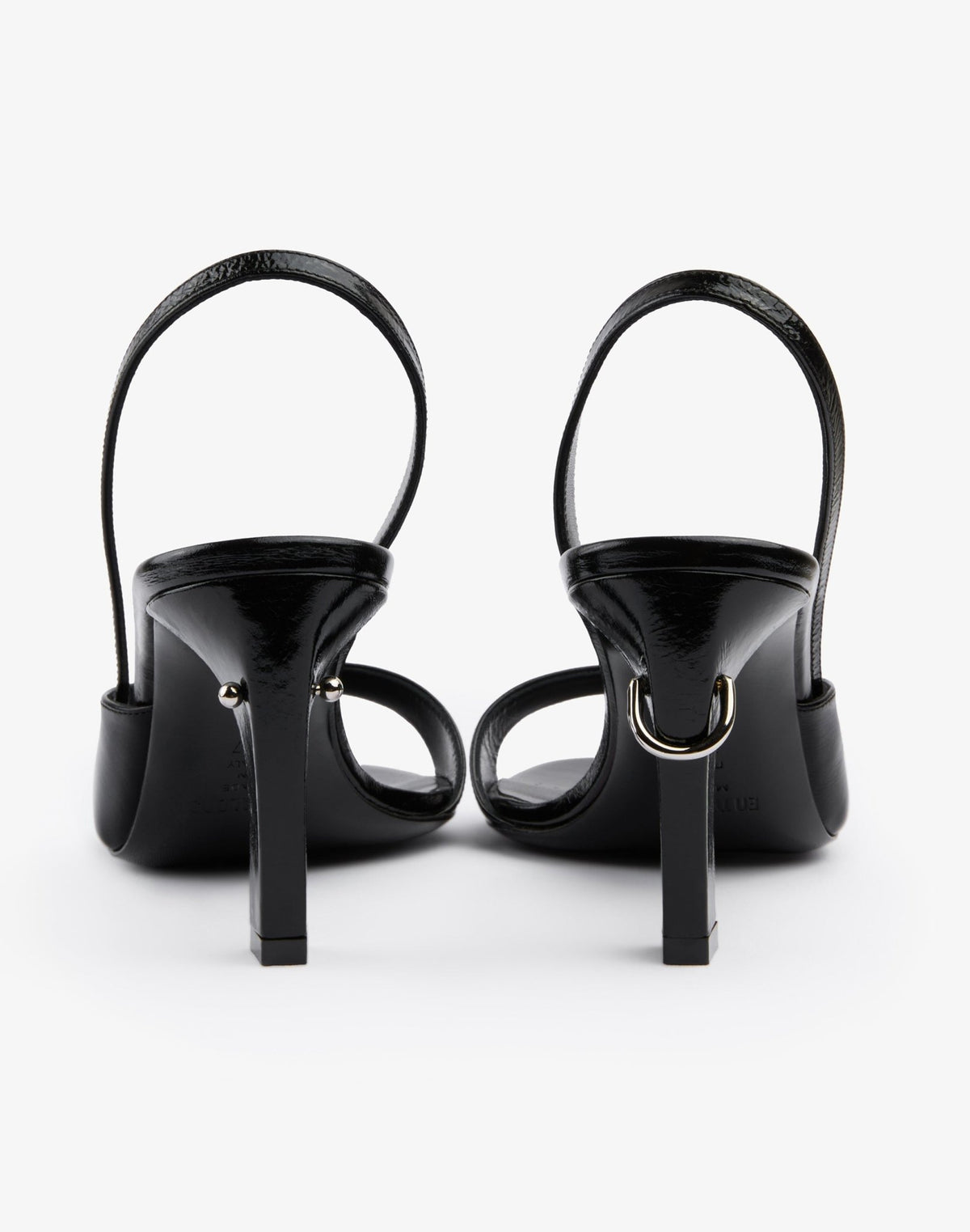 Blondy Sandal in Black Glazed Leather - En Talons