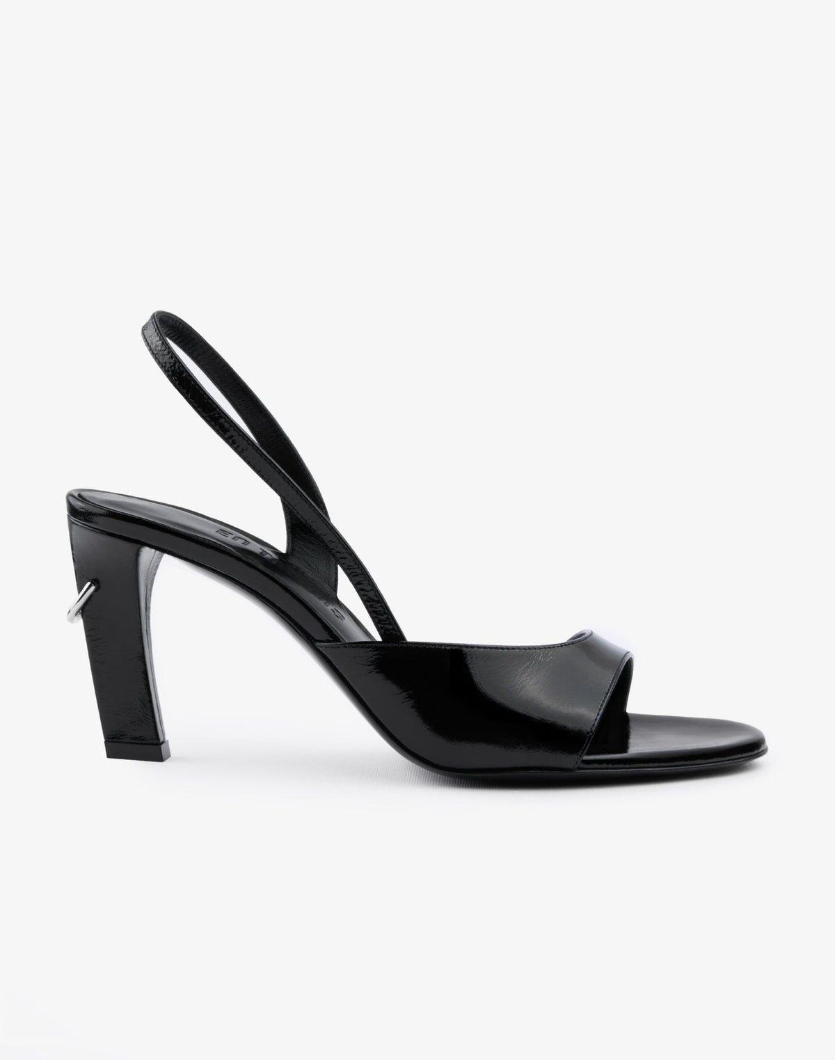 Blondy Sandal in Black Glazed Leather - En Talons