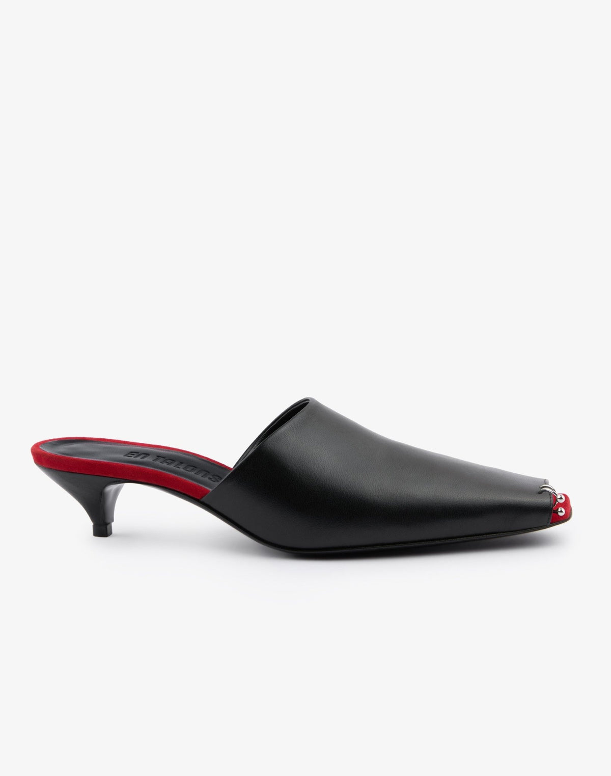 Lou Black Mule With Piercing Hardware - En Talons