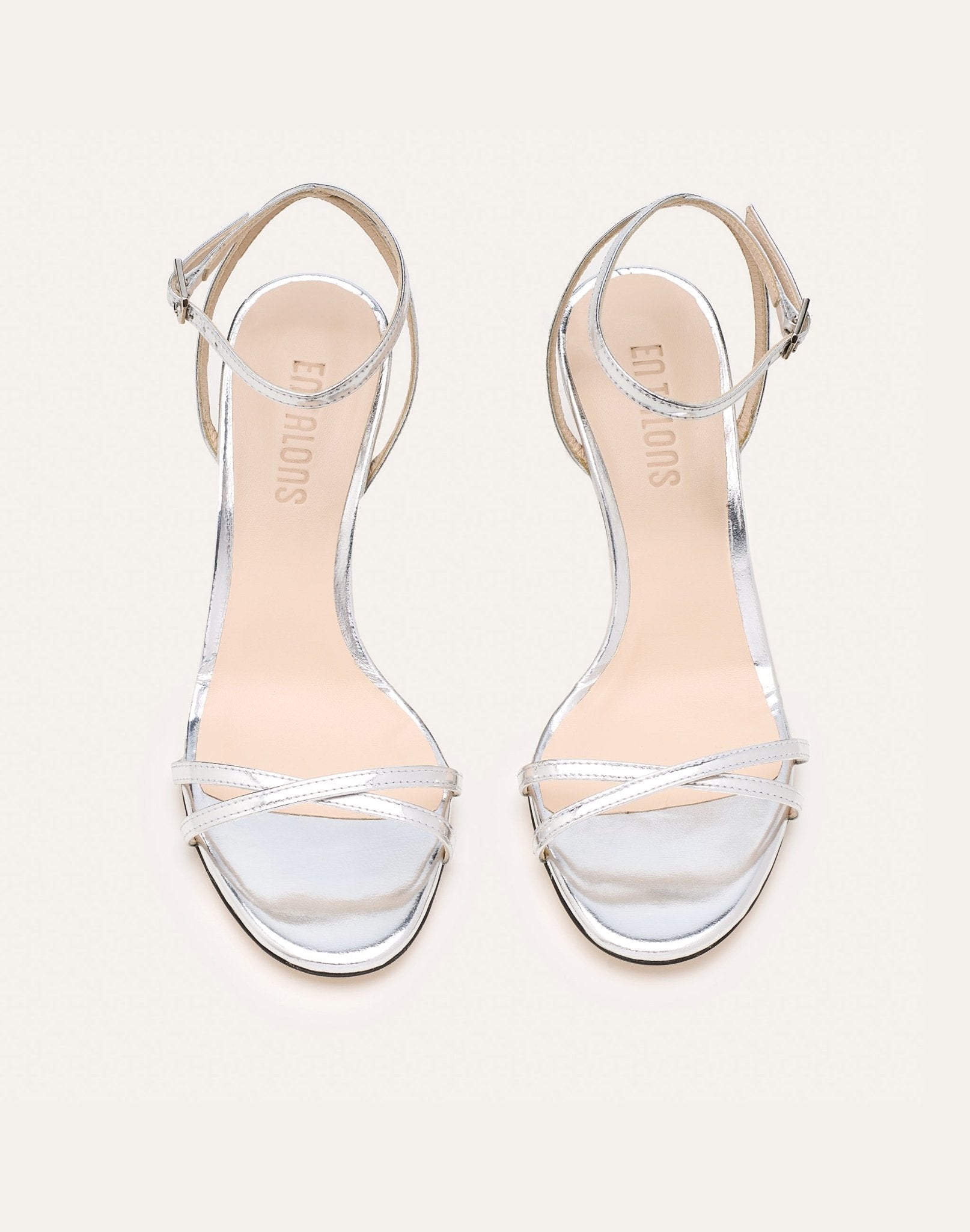 Silver sandals La Bague from above